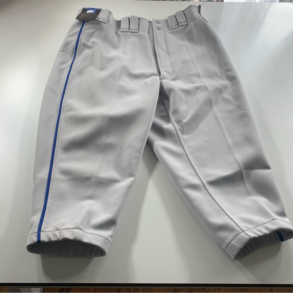 Mizuno Premier Adult X-Large Baseball Pants Short Knickers Pant Gray Royal